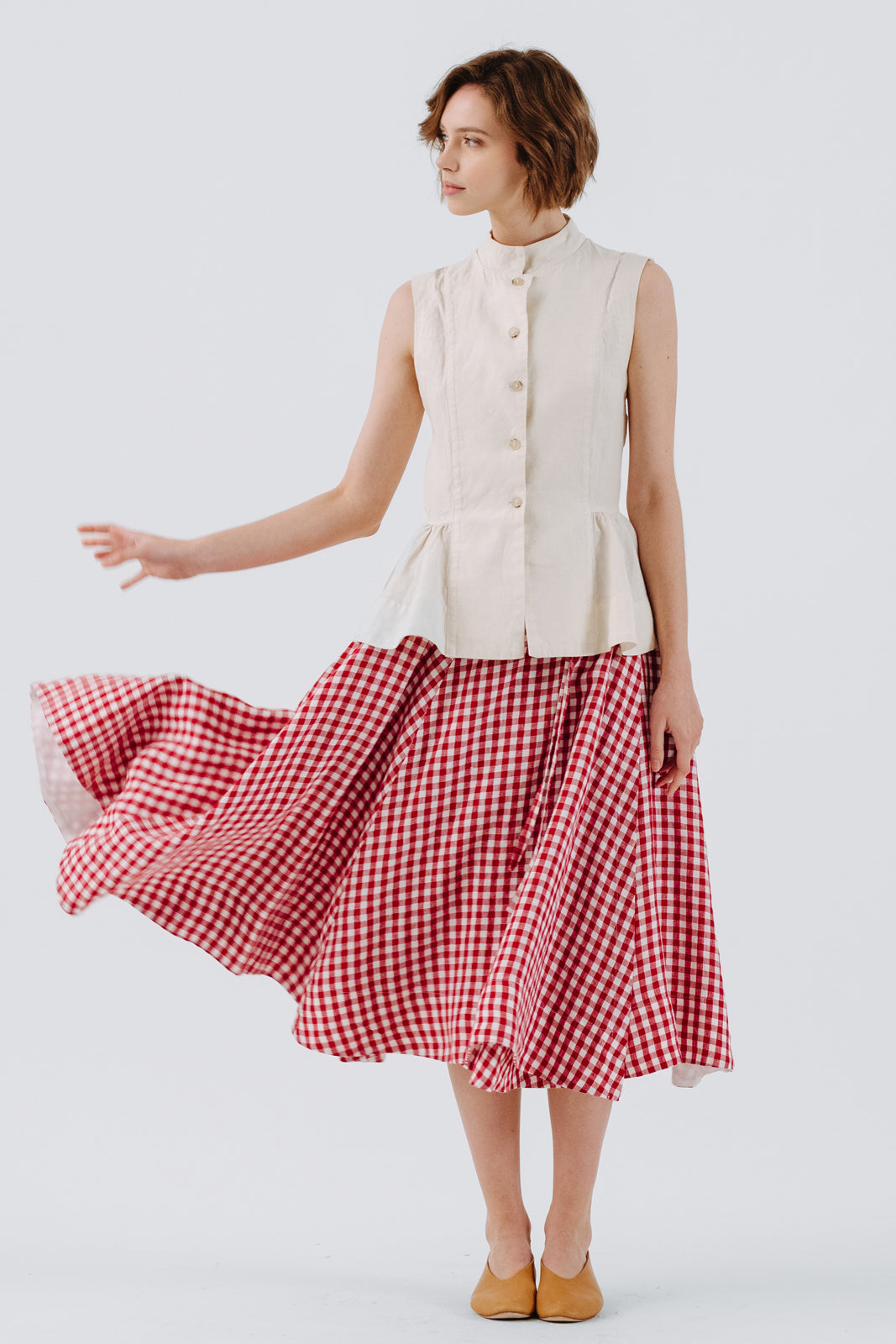 Wrap Skirt, Red Gingham#color_red-gingham