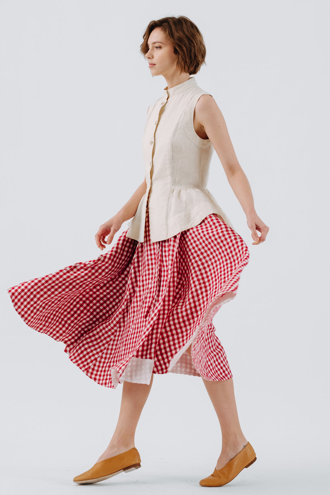 Wrap Skirt, Red Gingham#color_red-gingham