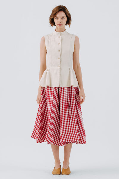 Wrap Skirt, Red Gingham#color_red-gingham