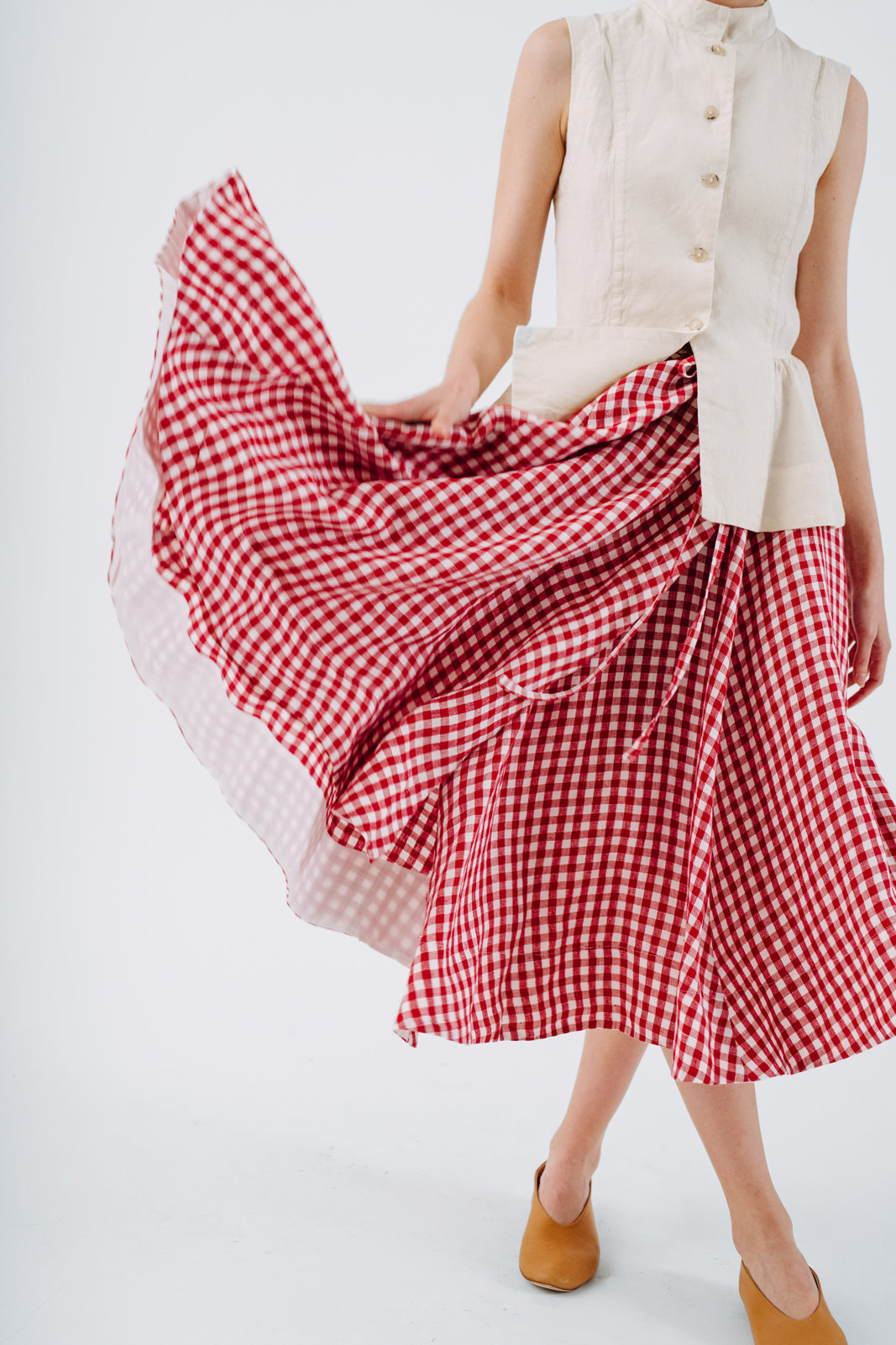 Wrap Skirt, Red Gingham#color_red-gingham