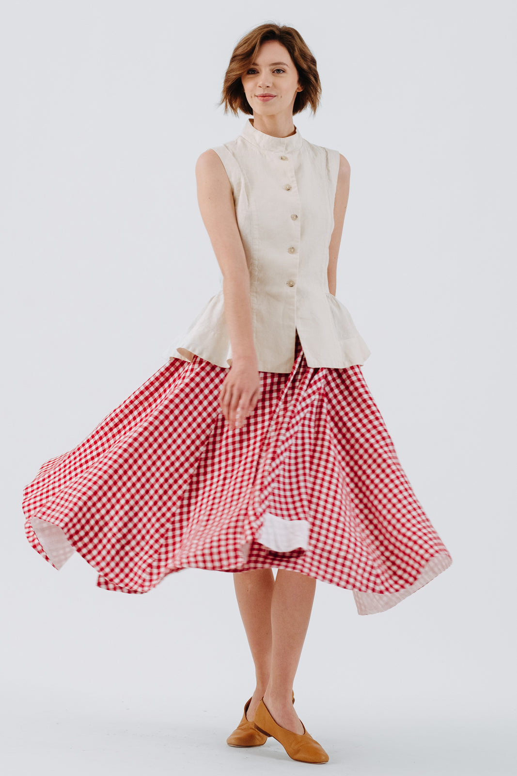 Wrap Skirt, Red Gingham#color_red-gingham