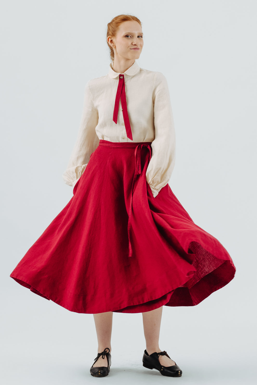 Wrap Skirt, Red Poppy