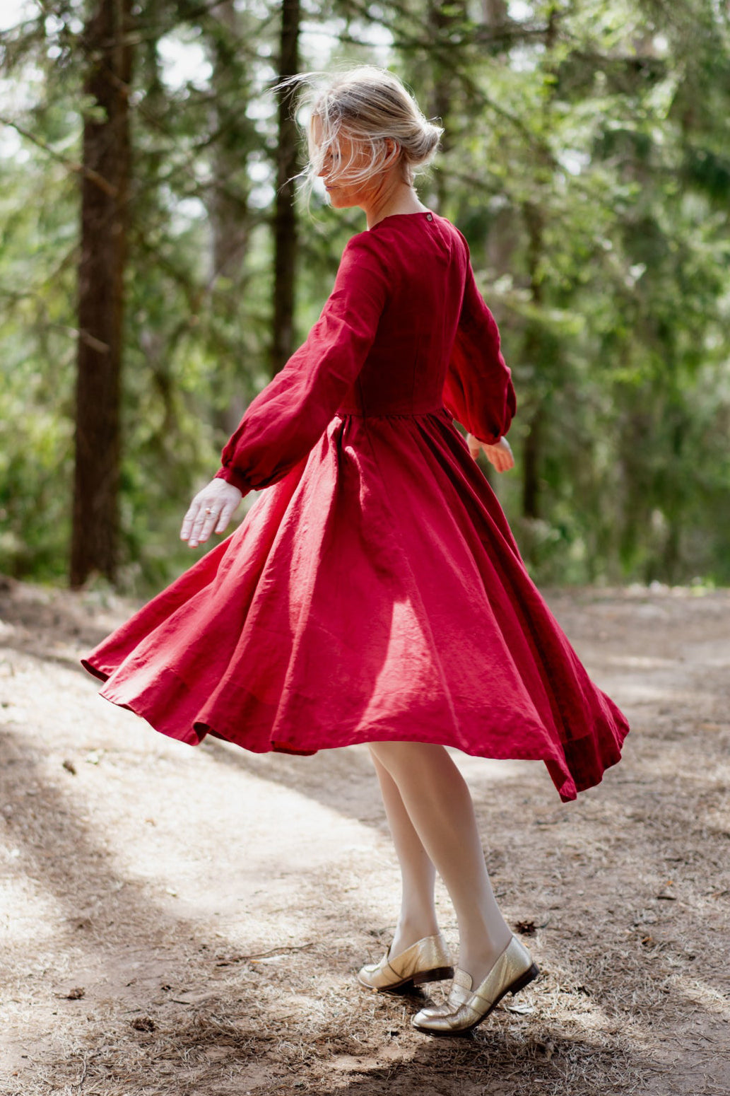 Scarlet Dress, Long Sleeve, Red Poppy
