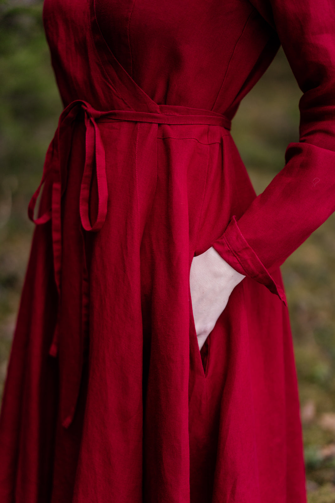 Wrap Dress, Long Sleeve#color_red-poppy