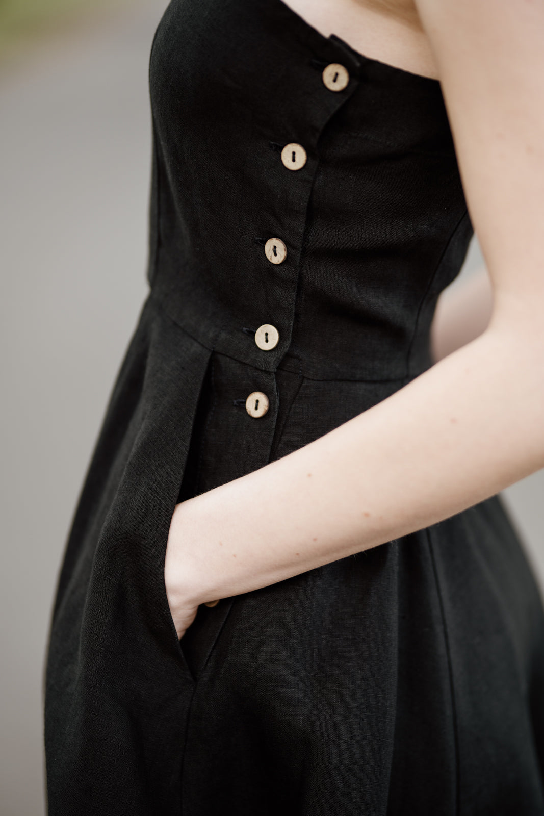 Pinafore Dress, Sleeveless#color_black-pansy