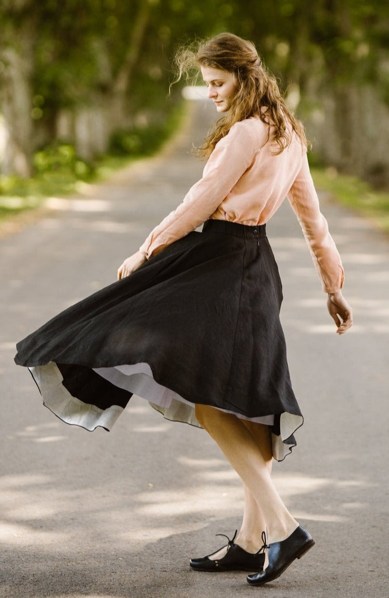 Classic Skirt - Son de Flor#color_black-pansy