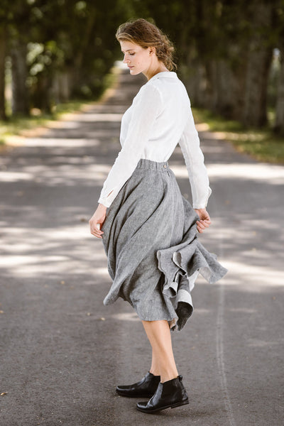 Classic Skirt, Twill - Son de Flor#color_grey-moon
