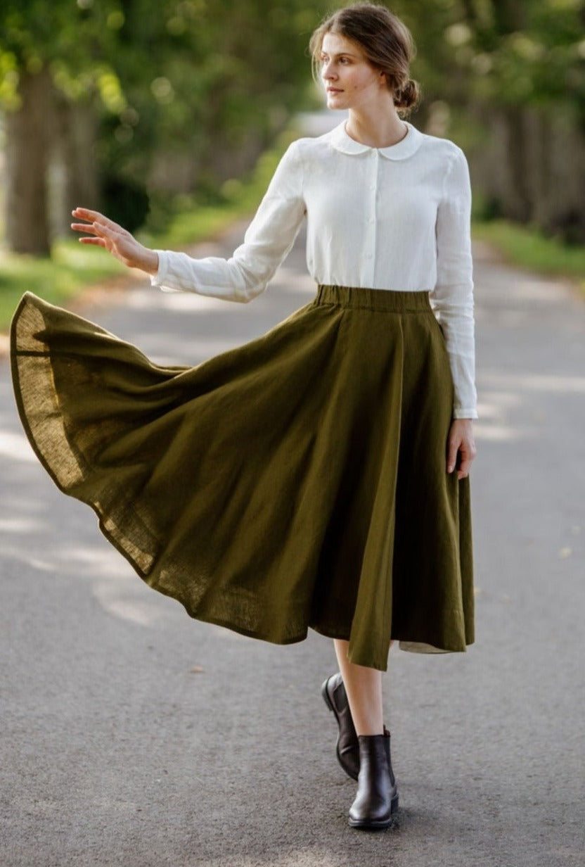 Classic Skirt - Son de Flor#color_rosemary-green