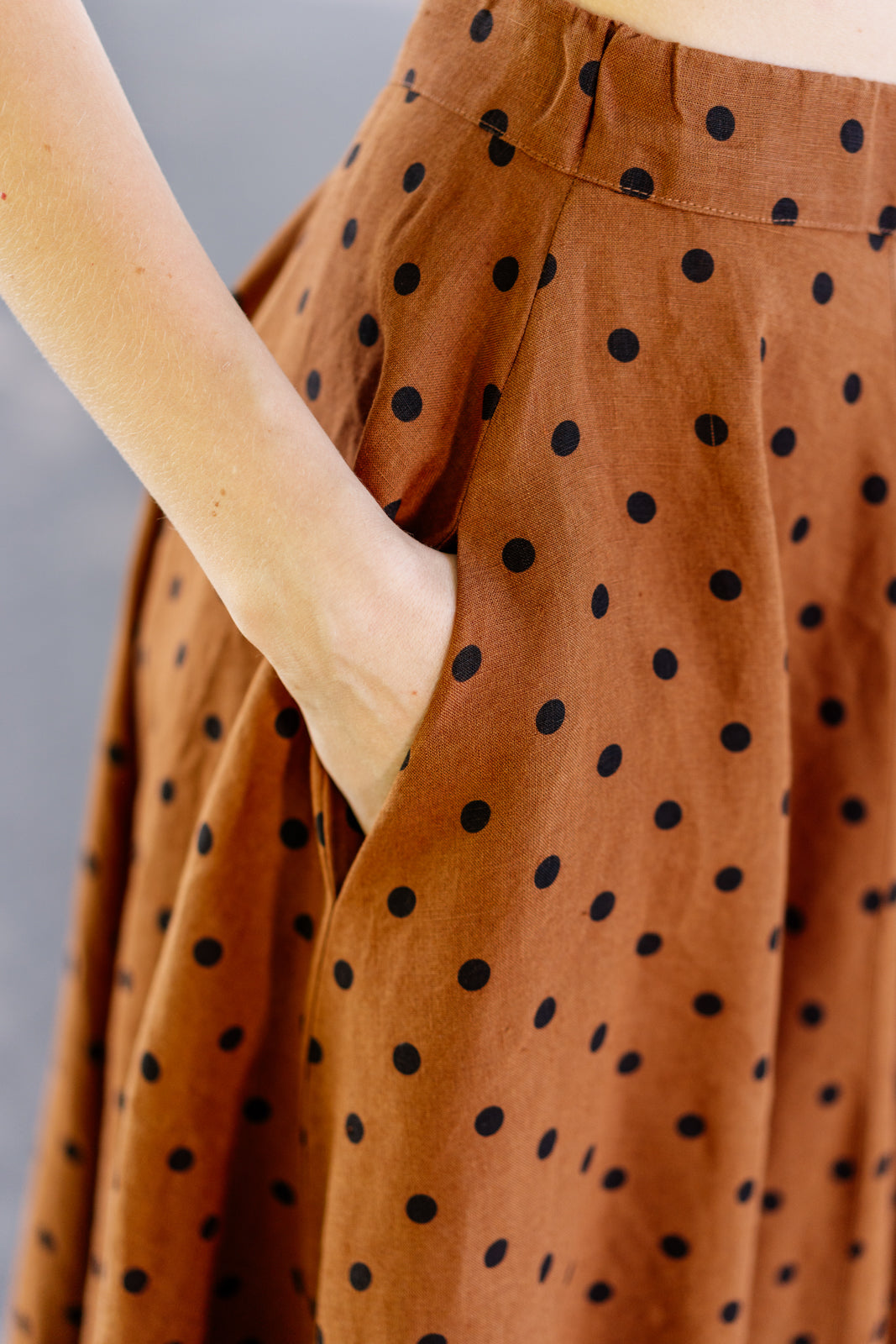 Classic Skirt - Son de Flor#color_cinnamon-polka-dot