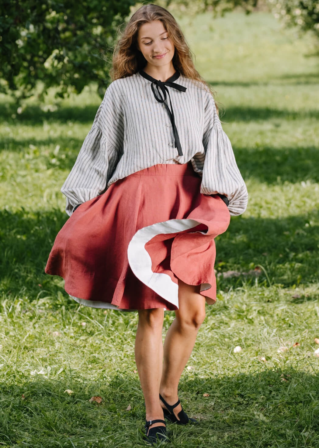 Mini Classic Skirt, Dark Rose, Linen - Son de Flor
